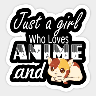 Anime and Cats Lover for Teen Manga kawaii Graphic Otaku Sticker